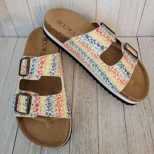 JULY 4TH SALE!!-CORKYS- BEACH BABE- RAINBOW LEOPARD SLIDE ON SANDALS